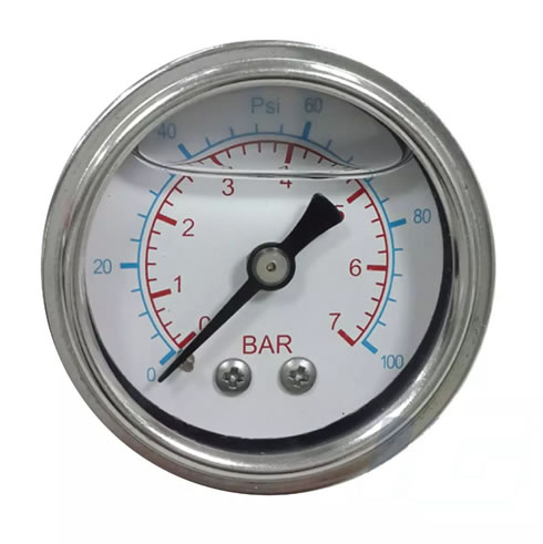 Industrial Mechanical Liquid Filled Dual Scale Pressure Gauge Meter Tester
